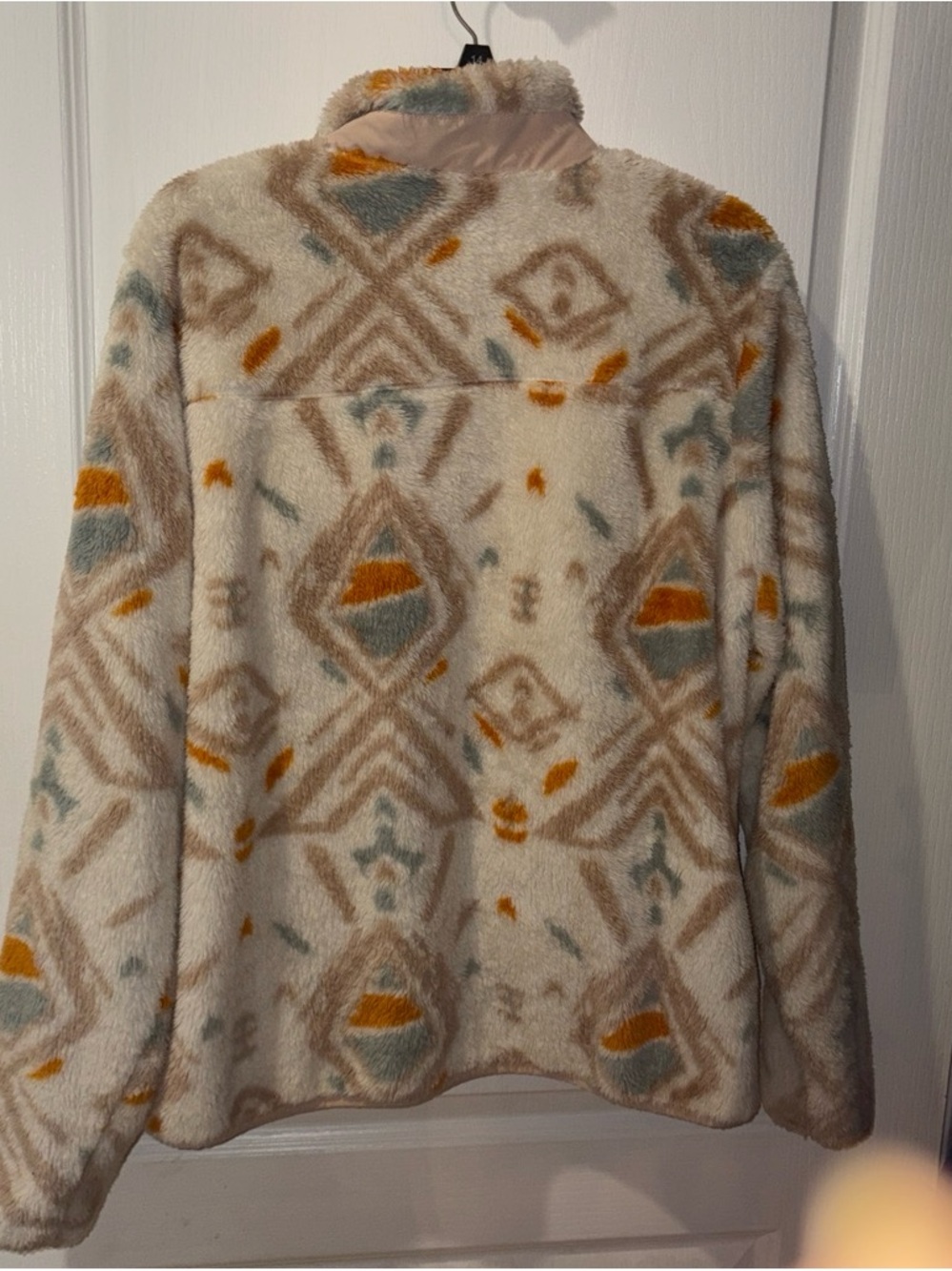 Gerry Weber Cream Patterned Sherpa Jacket with Tan & Mustard Accents - Picture 4 of 5
